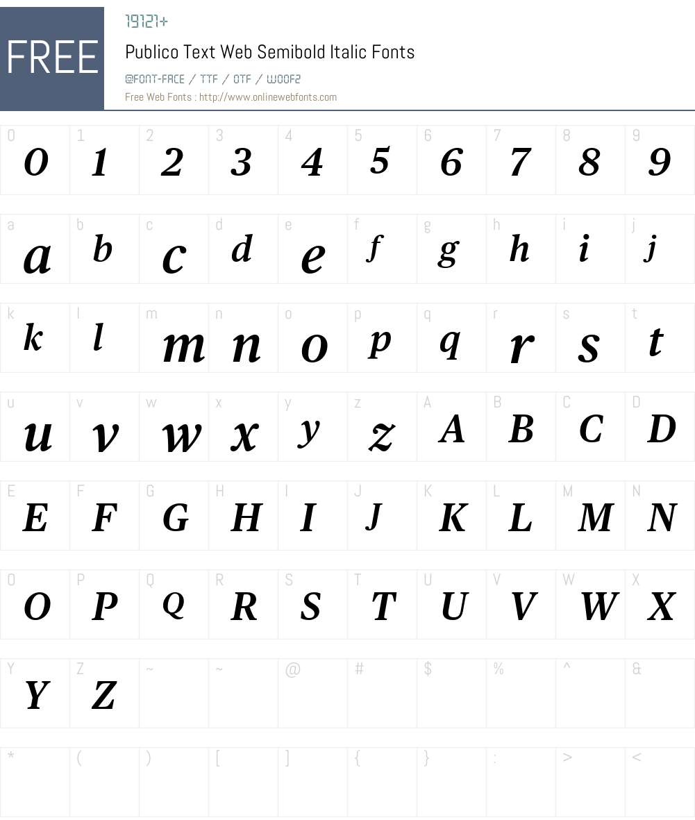 Publico Text Web Semibold Font Screenshots