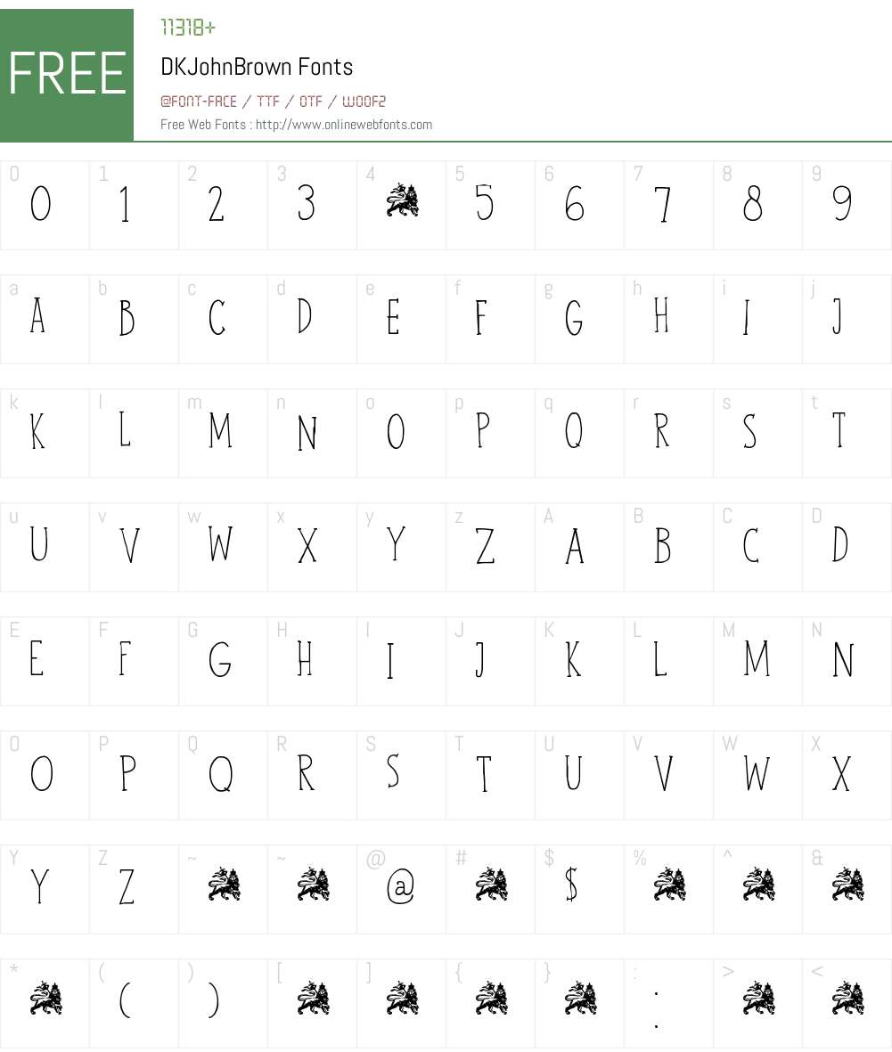 DK John Brown Font Screenshots