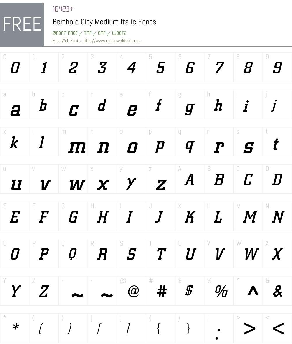 Berthold City Font Screenshots
