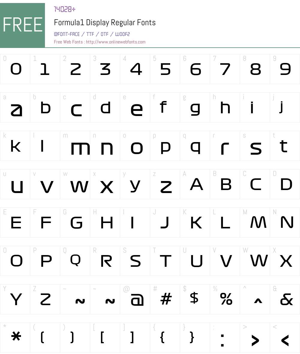 Formula1 Display Regular Font Screenshots