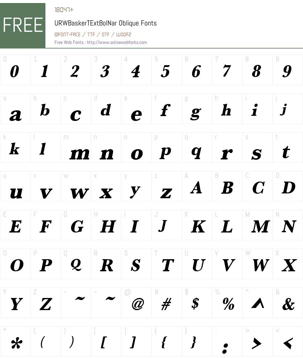 URWBaskerTExtBolNar Font Screenshots