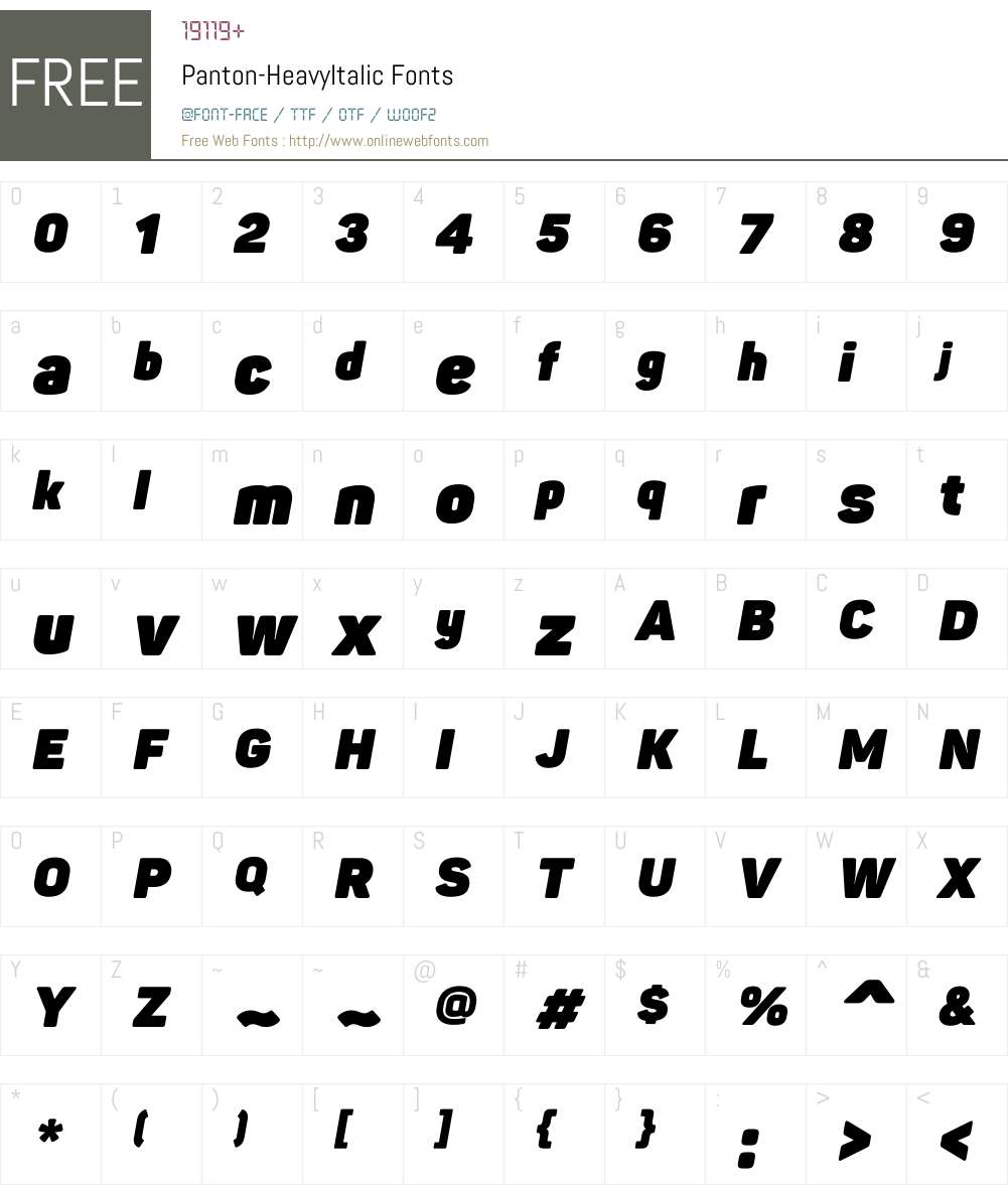 Panton-HeavyItalic Font Screenshots
