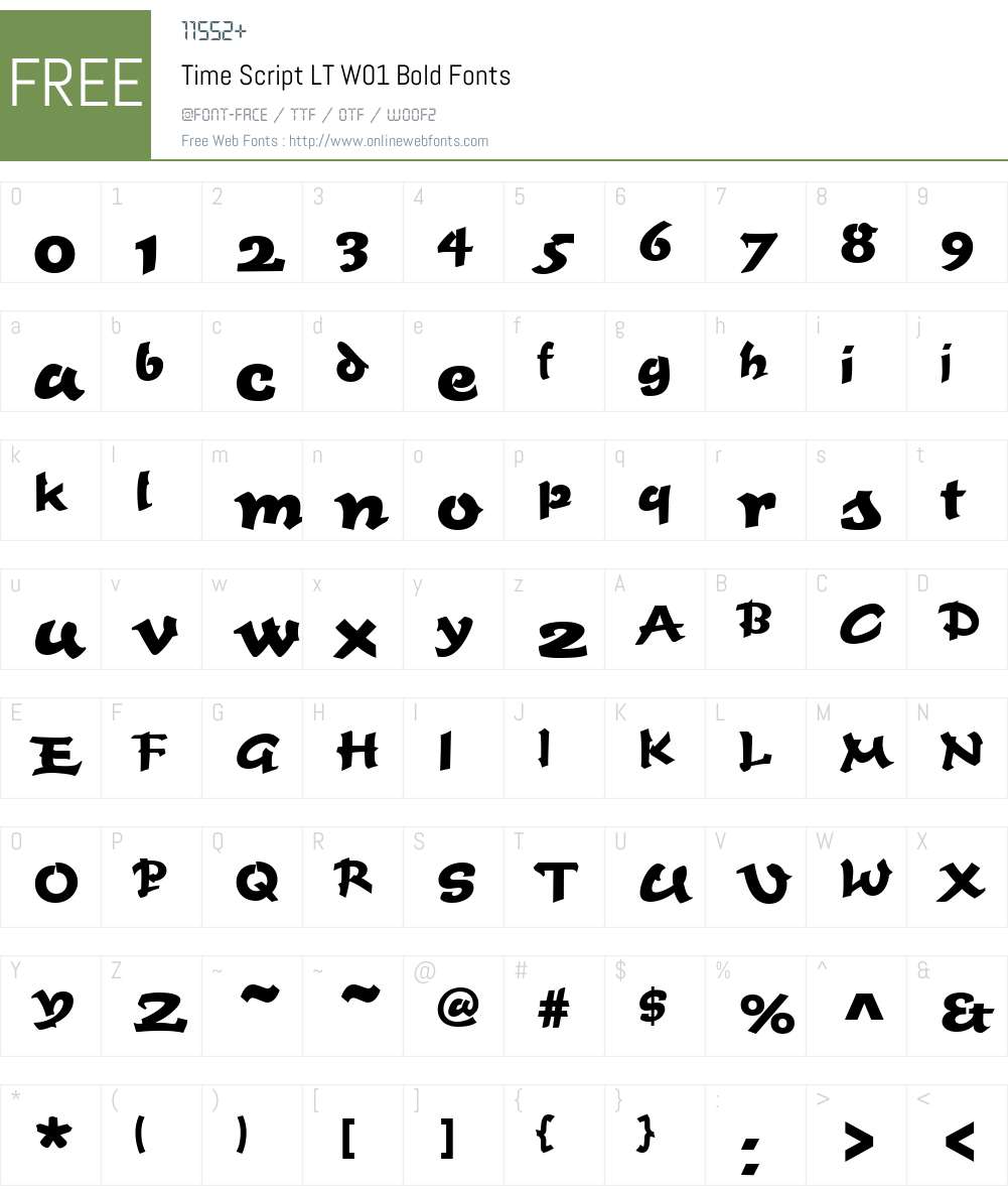 TimeScriptLTW01-Bold Font Screenshots