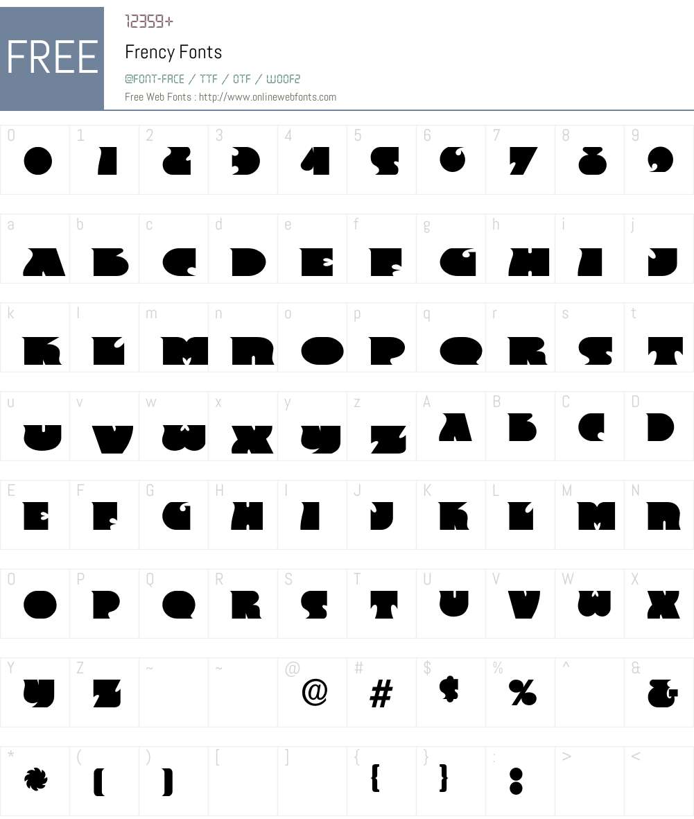 Frency Font Screenshots