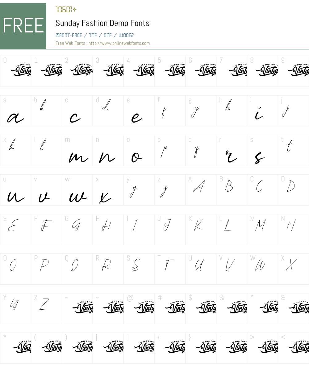 Sunday Fashion Demo 1.001;Fontself Maker 3.5.7 Fonts Free Download ...