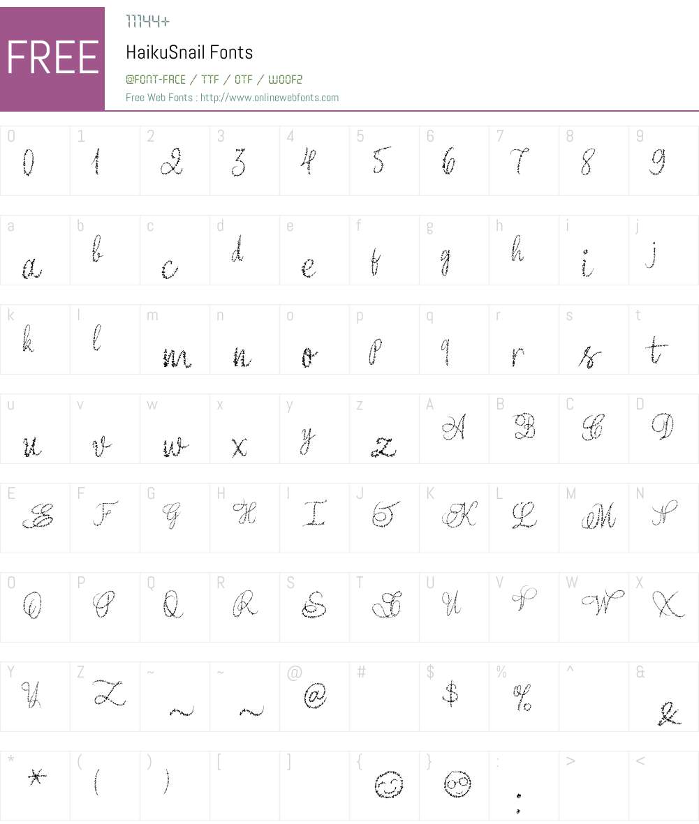 HaikuSnail Font Screenshots