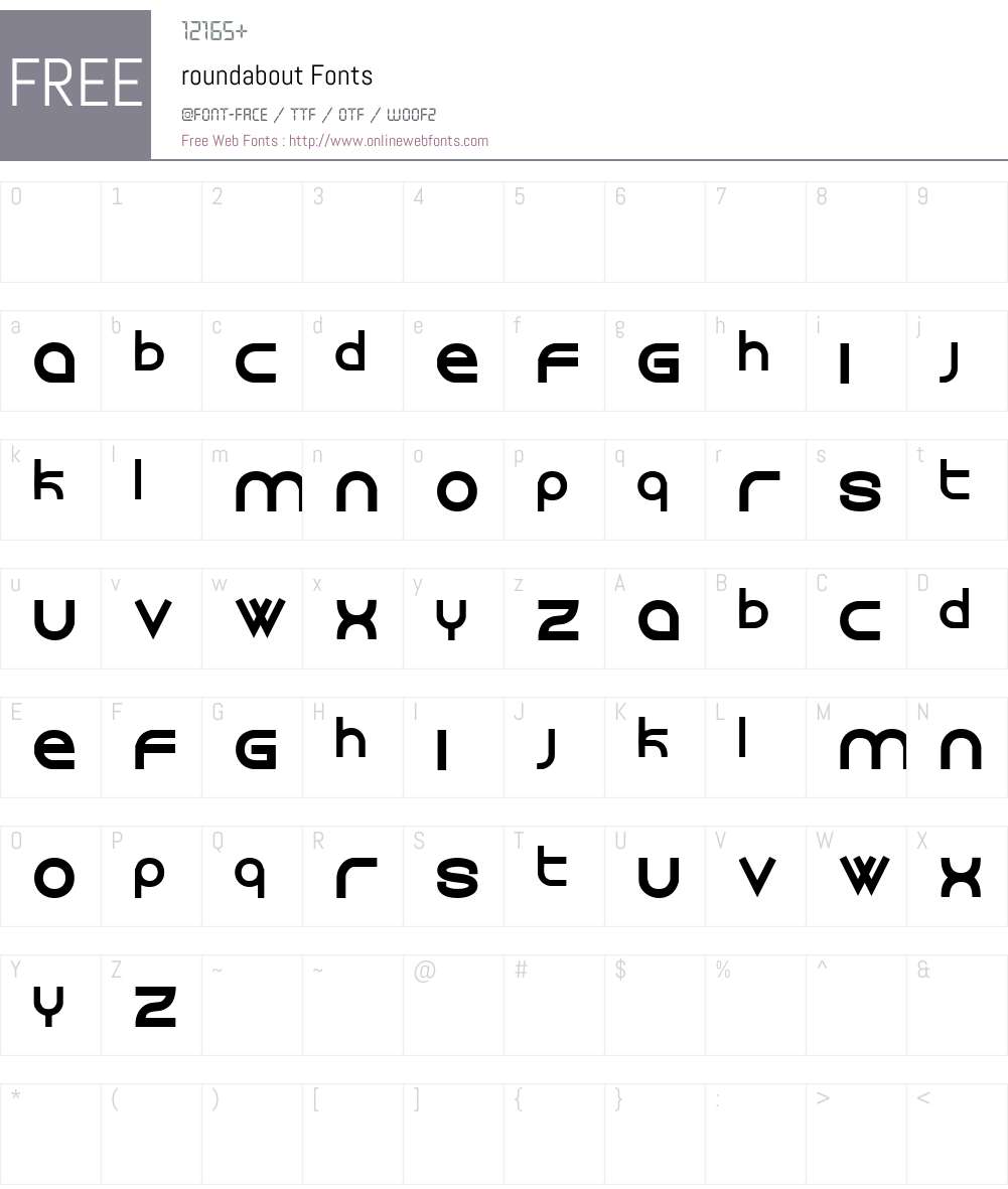 roundabout Font Screenshots