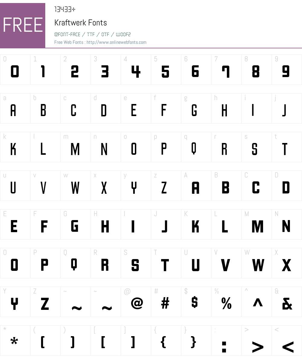Kraftwerk Font Screenshots