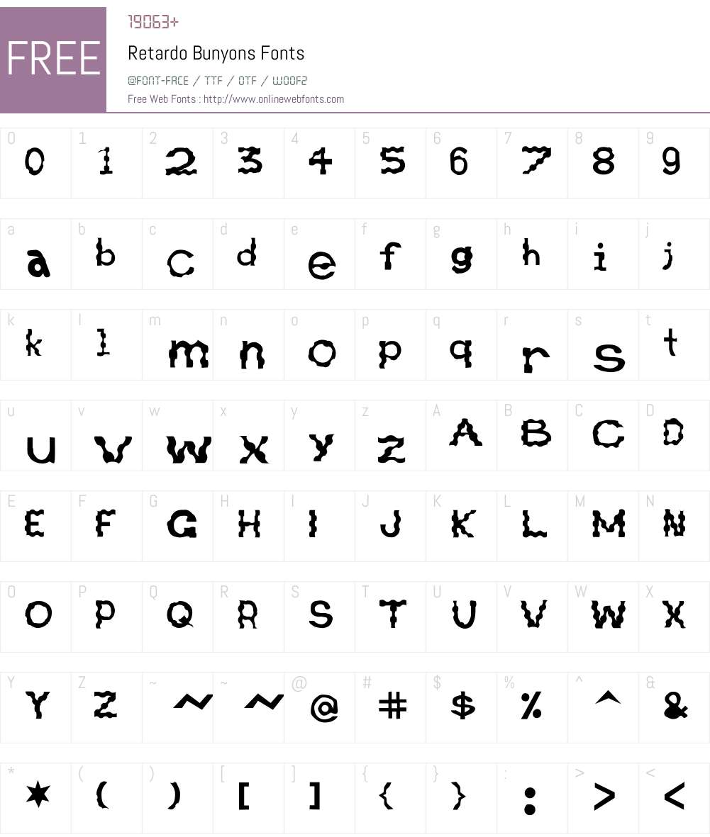 Retardo Bunyons Font Screenshots