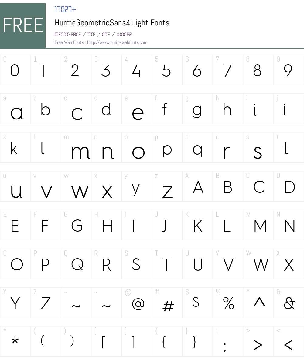 HurmeGeometricSans4-Light Font Screenshots