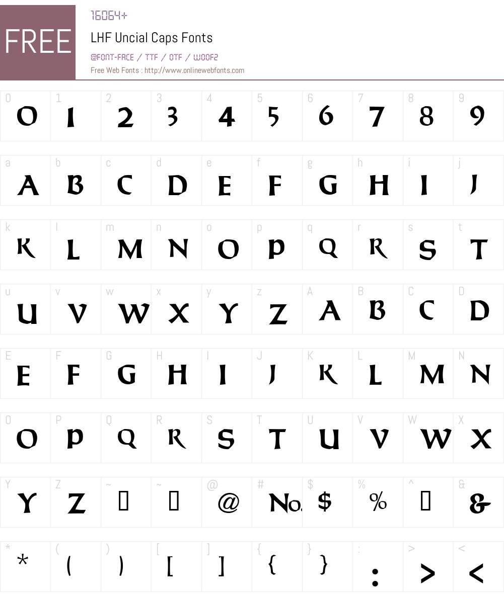 LHF Uncial Caps Font Screenshots
