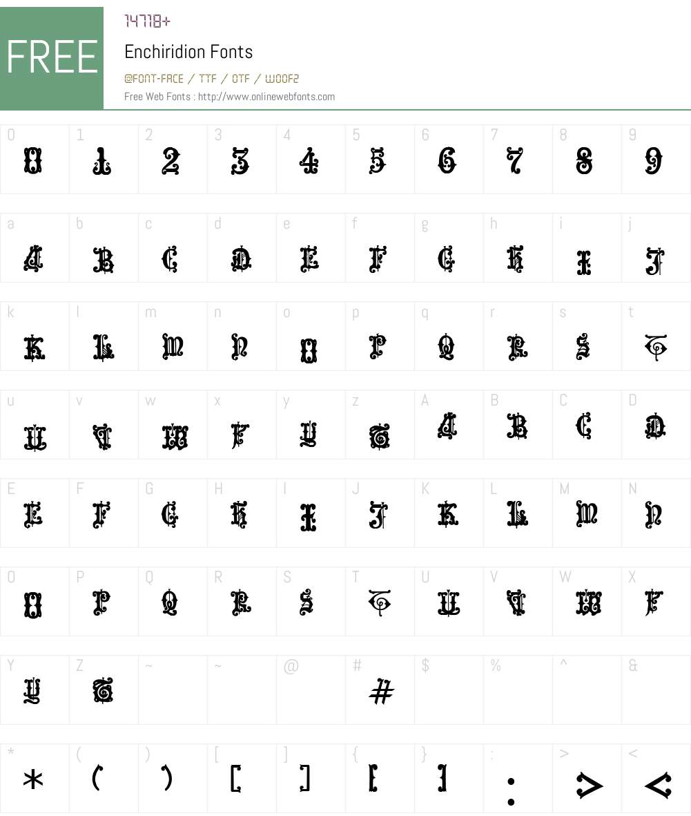 Enchiridion Font Screenshots
