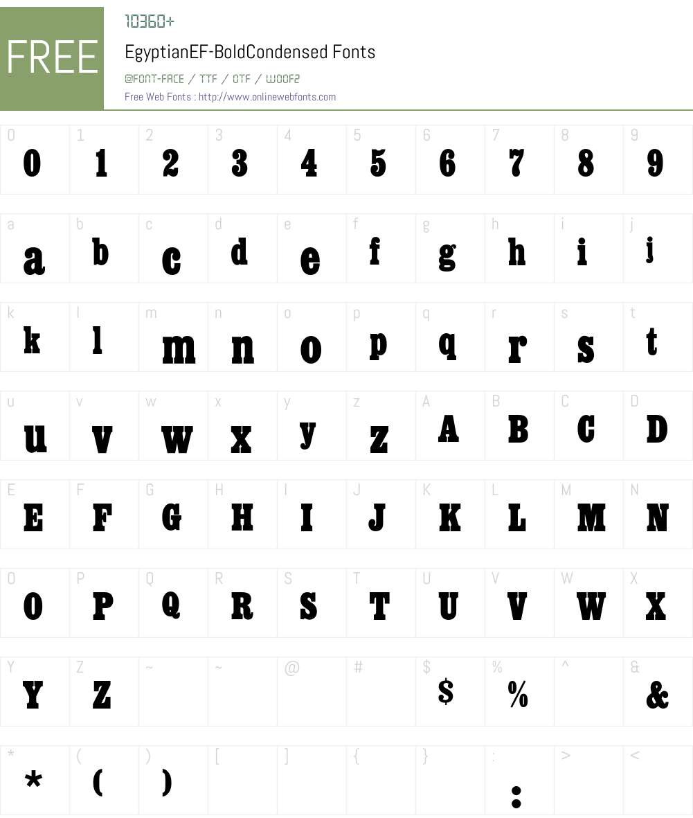 EgyptianEF Font Screenshots