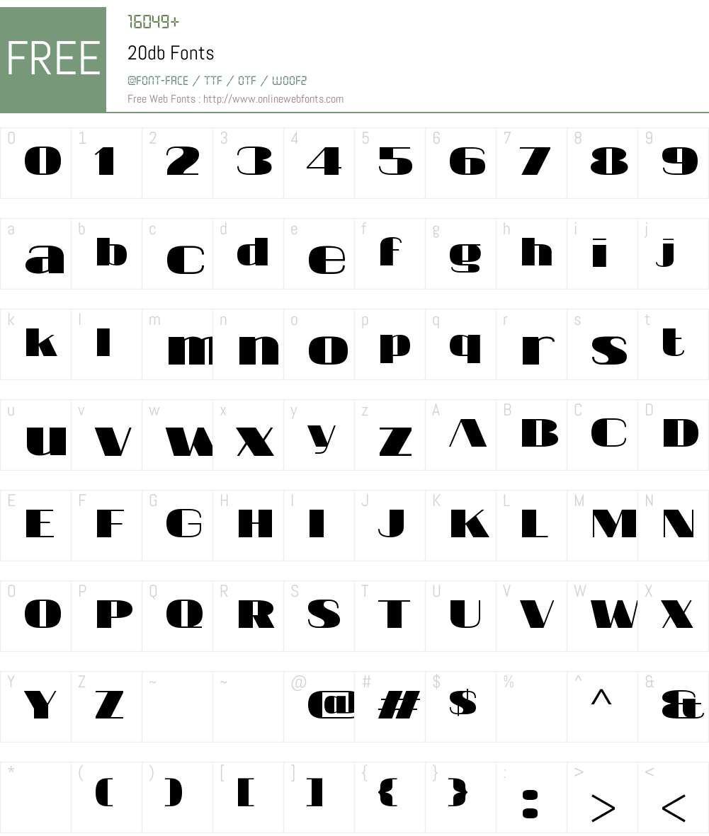 20 db Font Screenshots