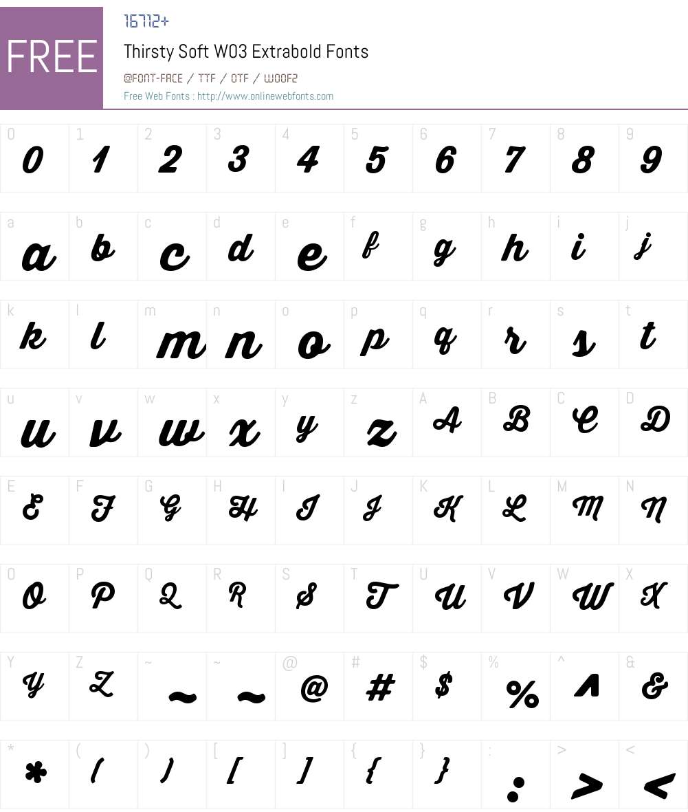 Thirsty Soft Font Screenshots