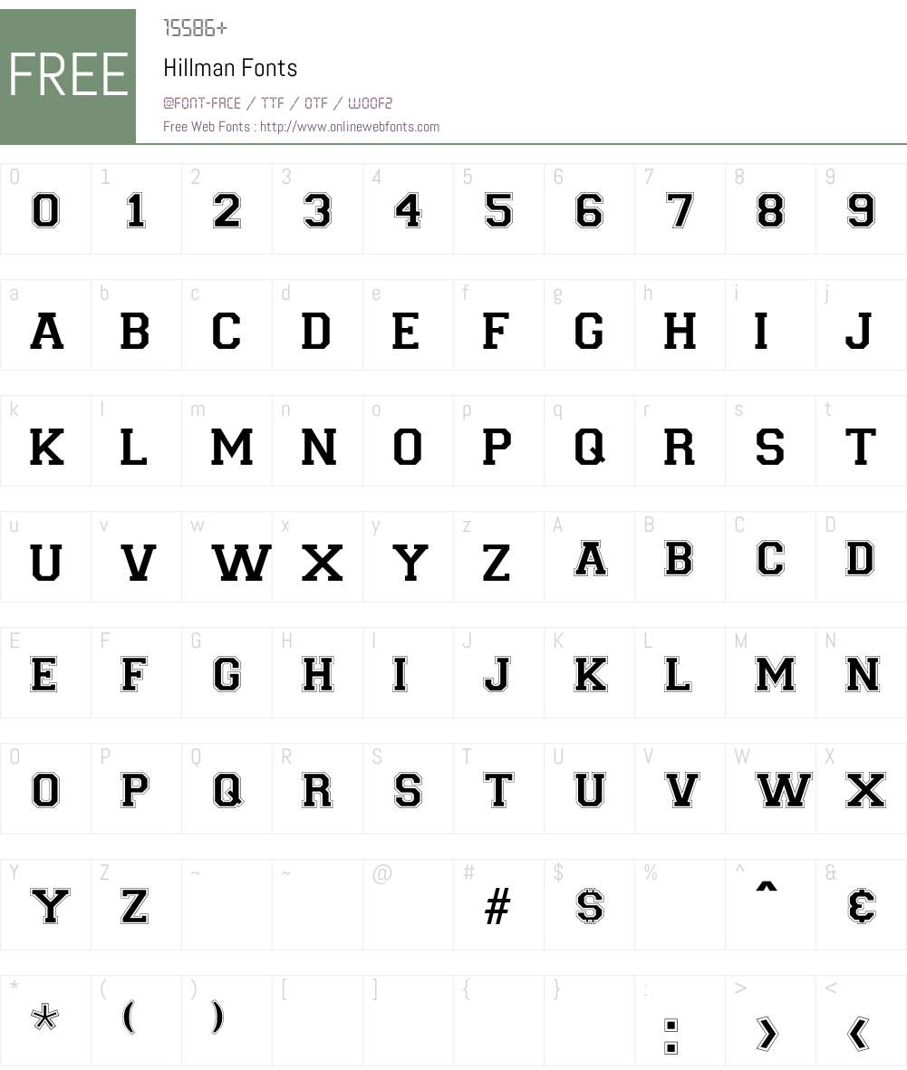 Hillman Font Screenshots
