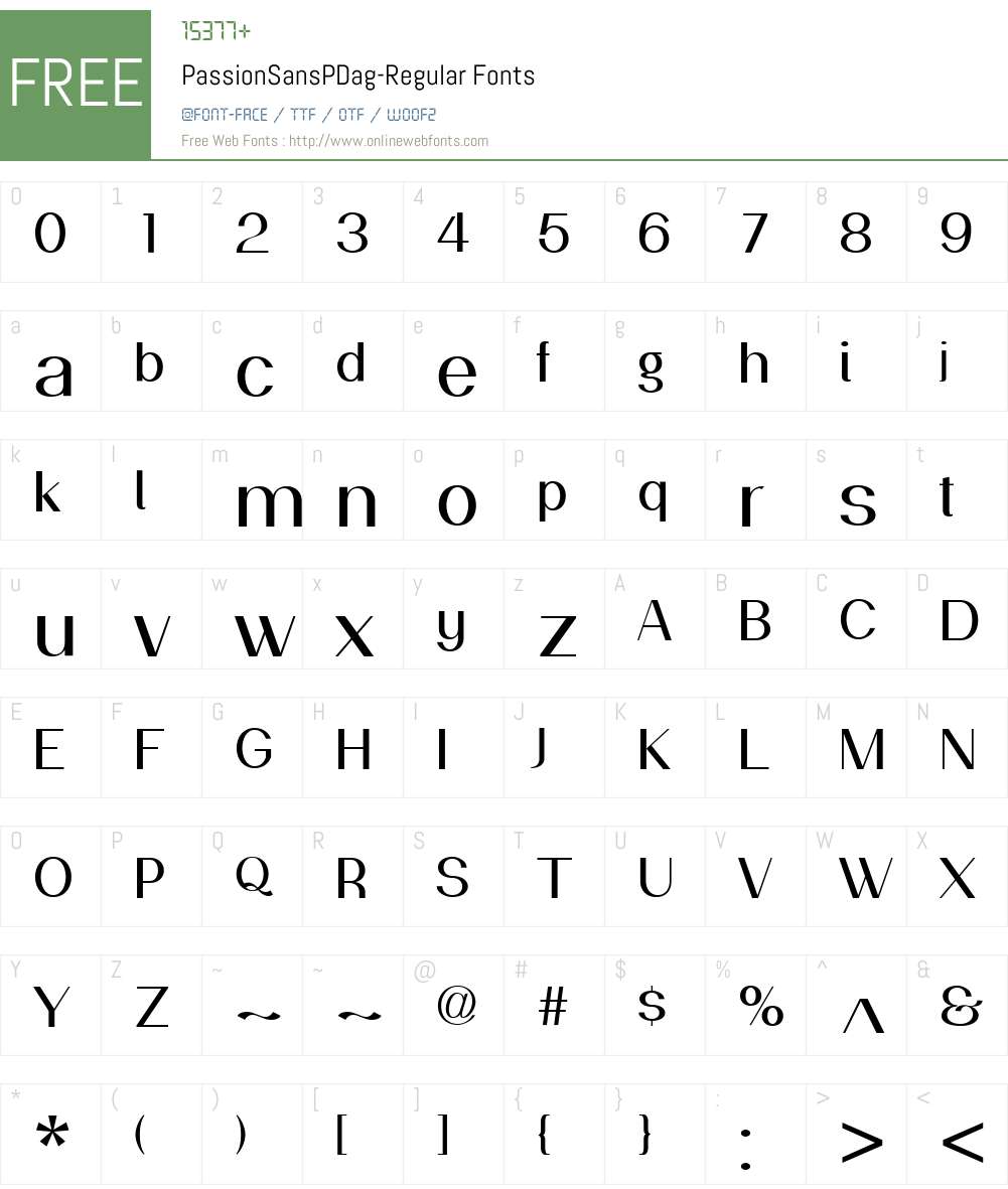 PassionSansPDag Font Screenshots