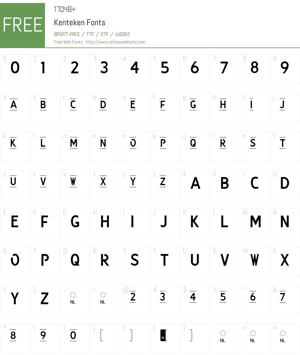 Kenteken Font Screenshots