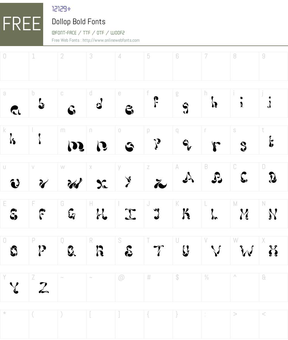 Dollop Font Screenshots
