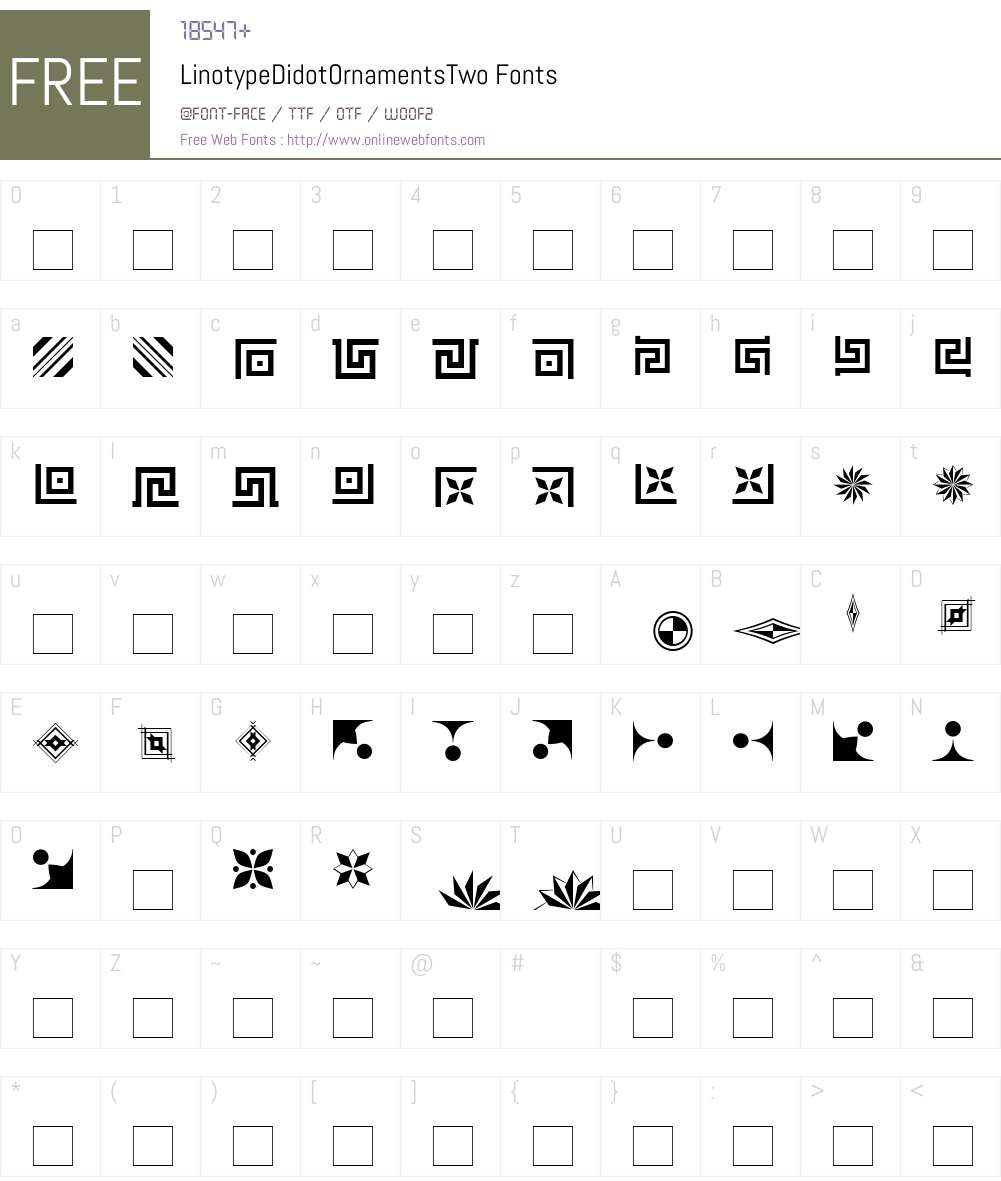 LinotypeDidotOrnamentsTwo Font Screenshots