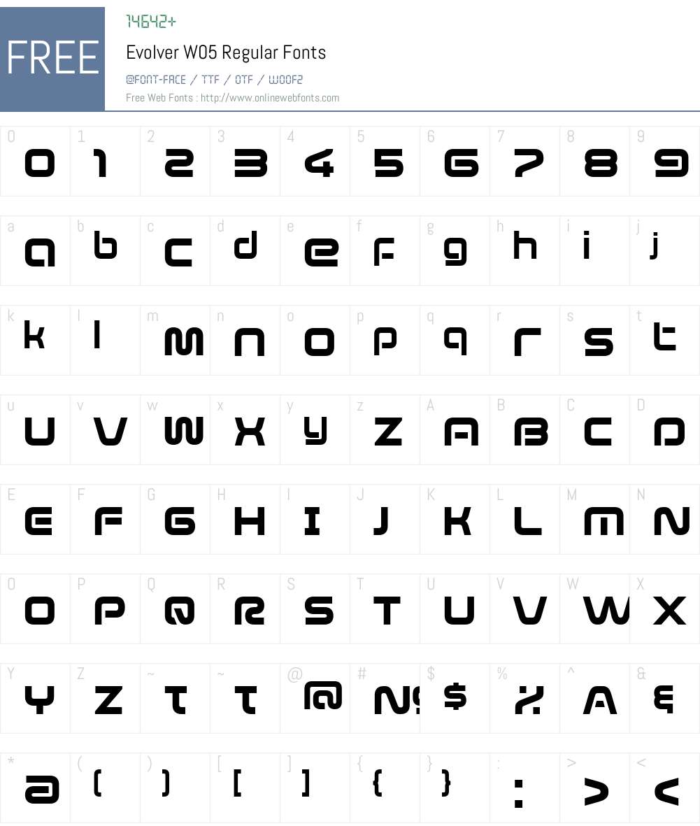 EvolverW05-Regular Font Screenshots