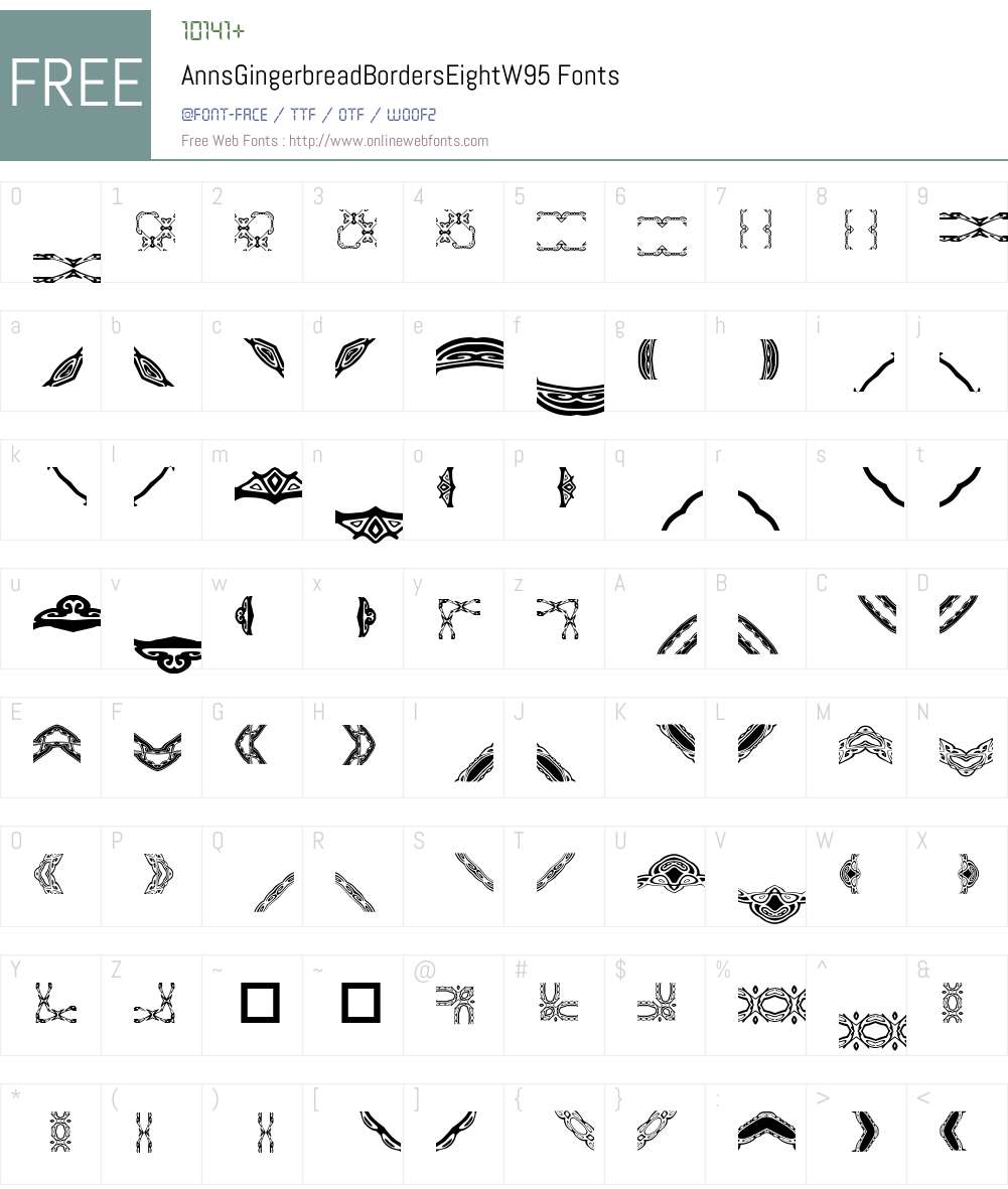 Ann's Gingerbread Borders Eight Font Screenshots