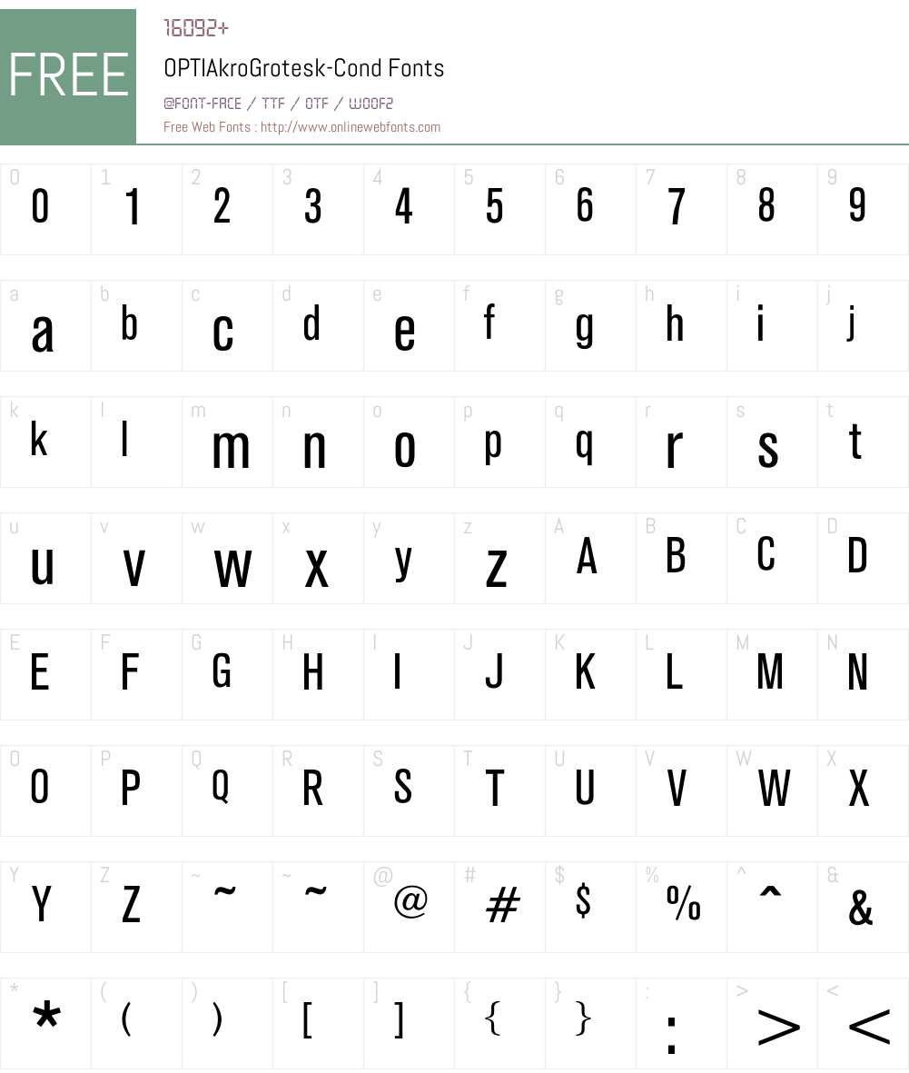 OPTIAkroGrotesk-Cond Font Screenshots