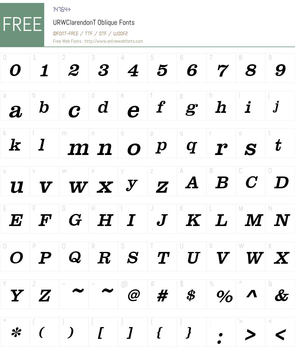 URWClarendonT Font Screenshots