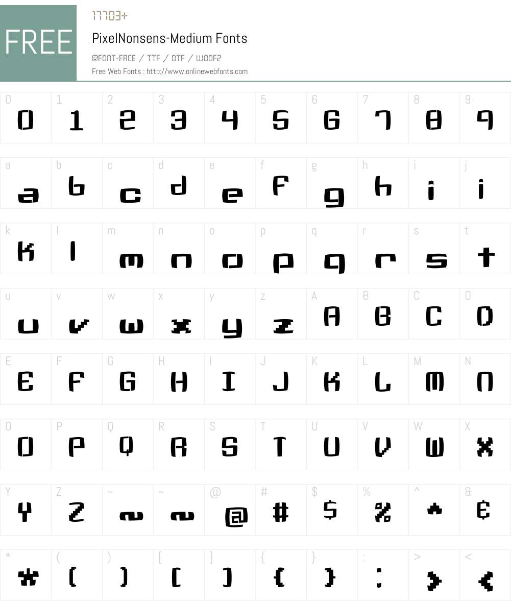 PixelNonsens Font Screenshots