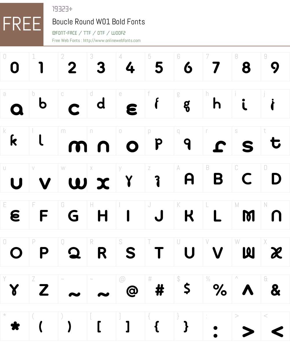 BoucleRoundW01-Bold Font Screenshots