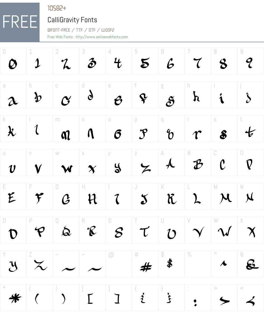 CalliGravity Font Screenshots