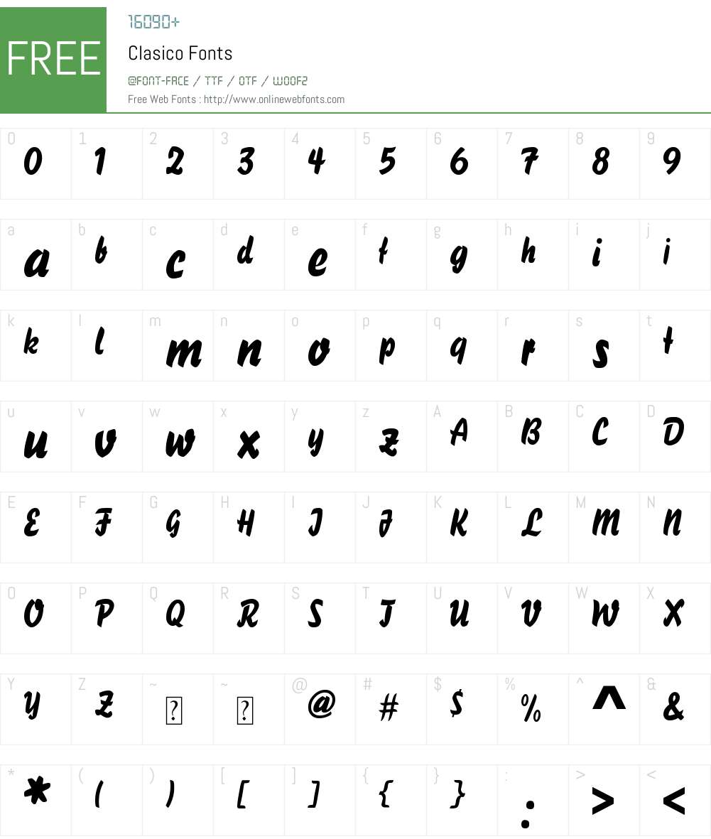Clasico Font Screenshots