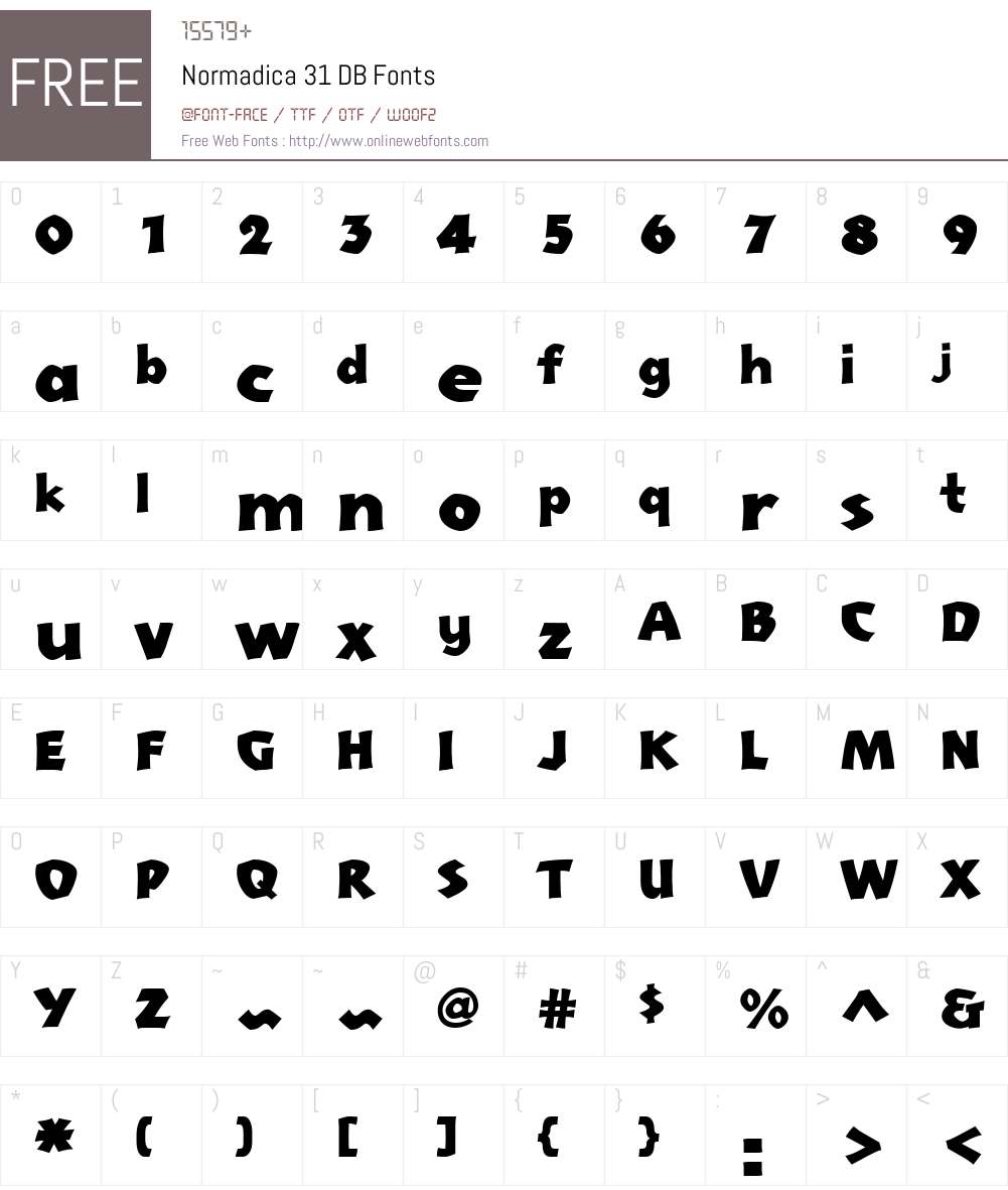 Normadica 31 DB Font Screenshots