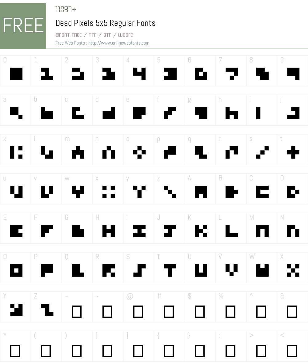 Dead Pixels 5x5 Font Screenshots