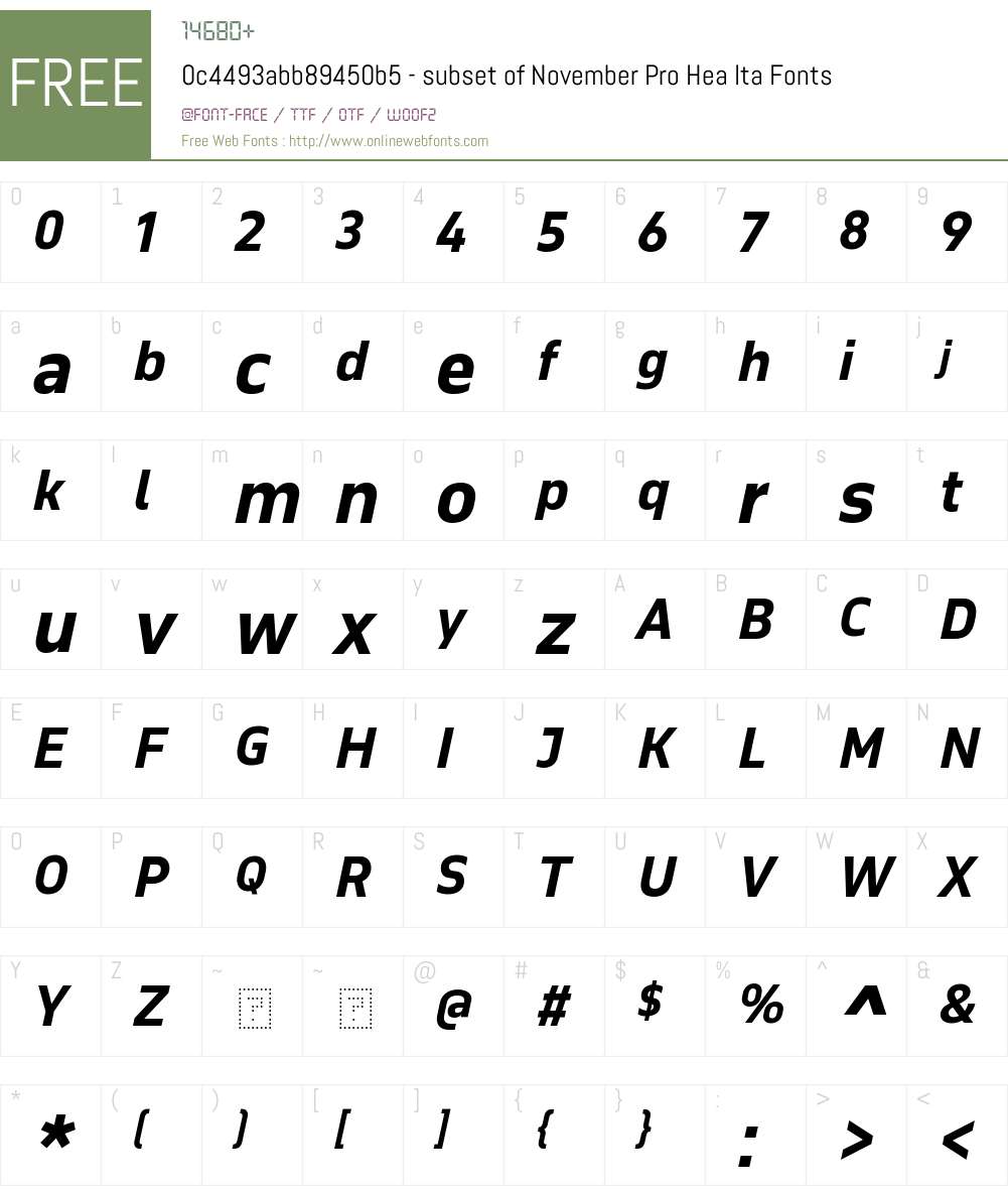 0c4493abb89450b5 - subset of November Pro Hea Font Screenshots