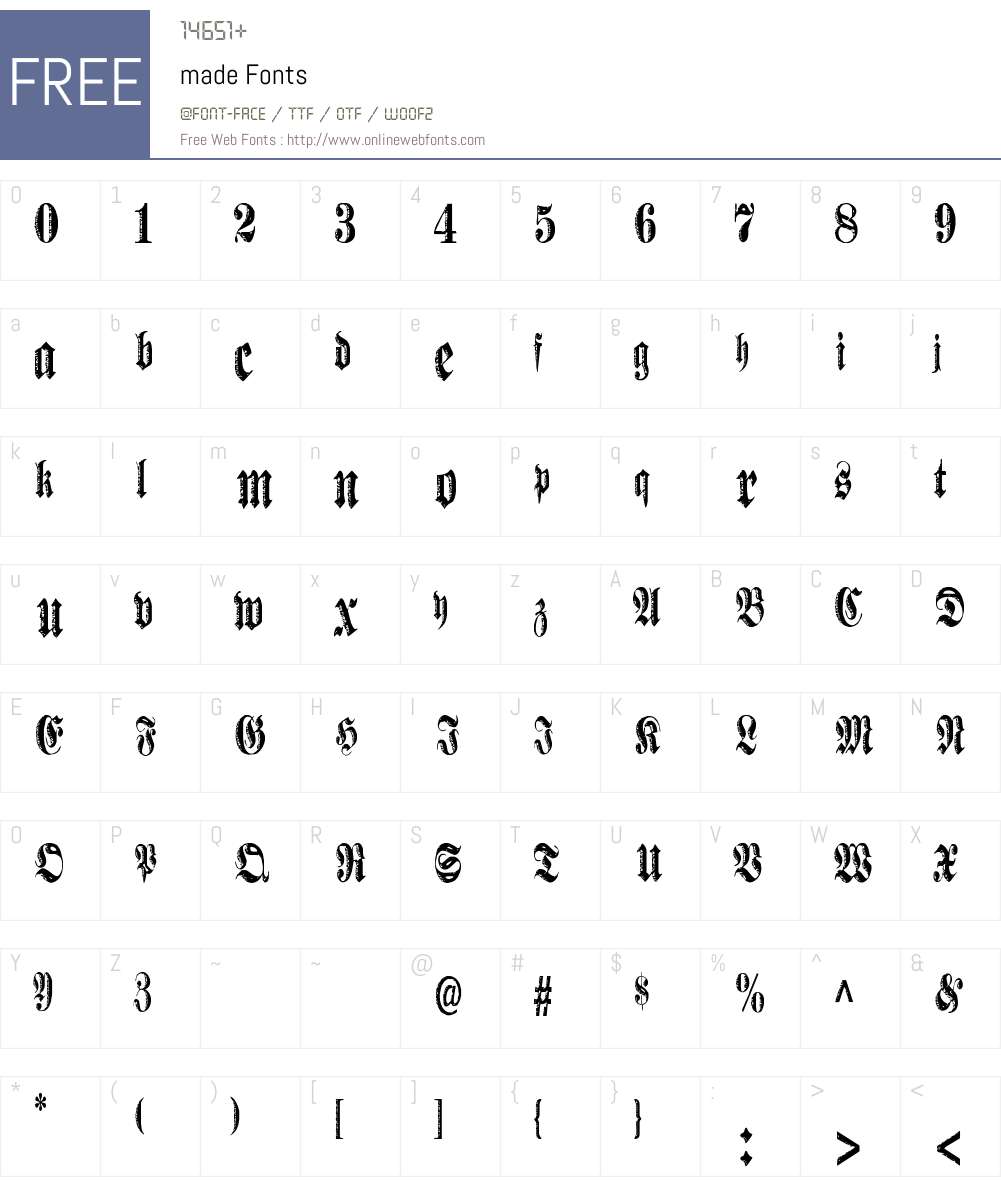 made Font Screenshots