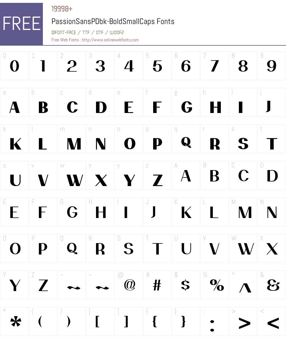 PassionSansPDbk Font Screenshots
