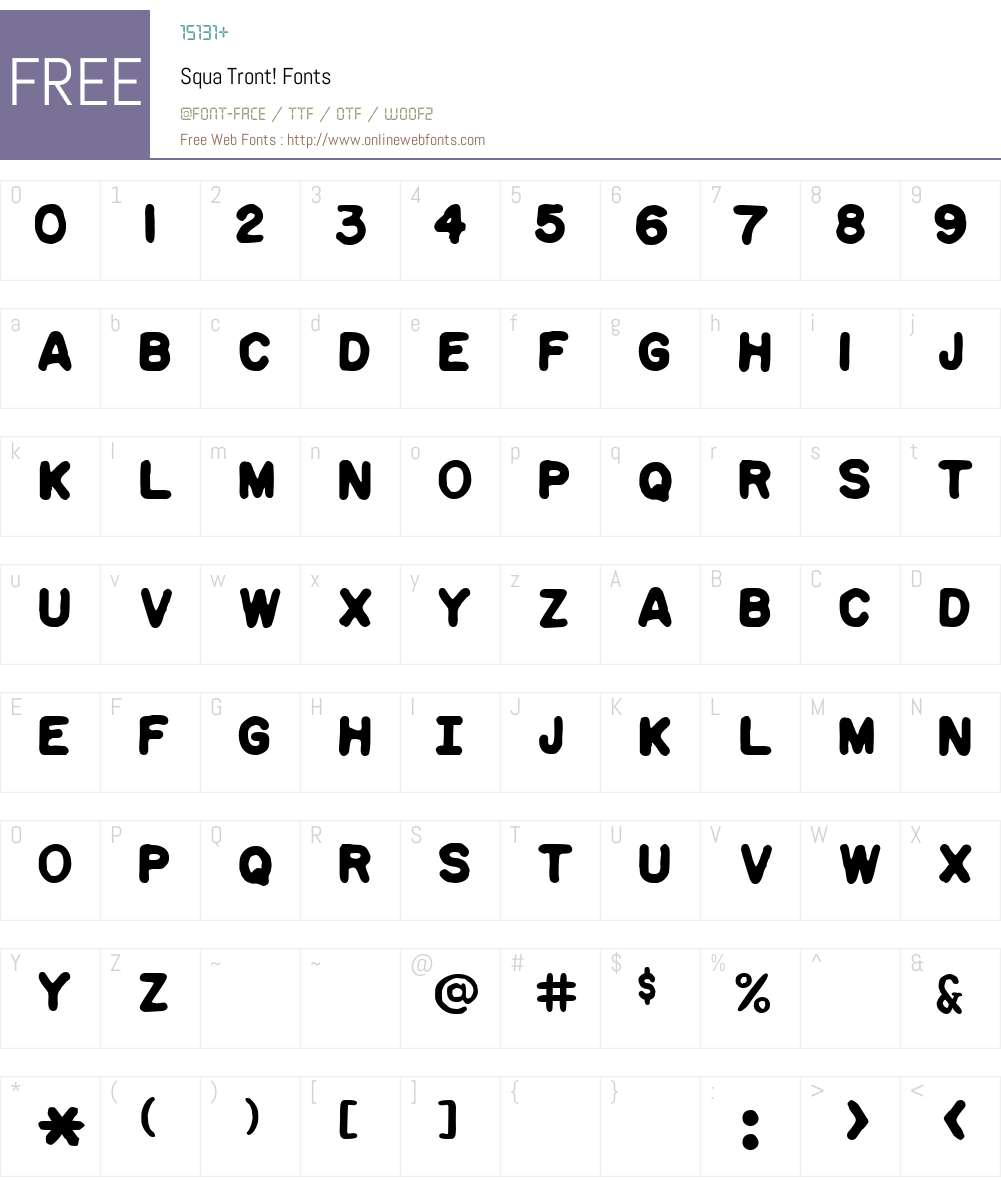 Squa Tront! Font Screenshots