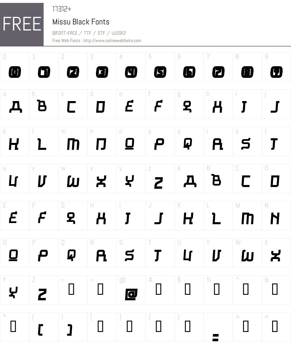 Missu Font Screenshots