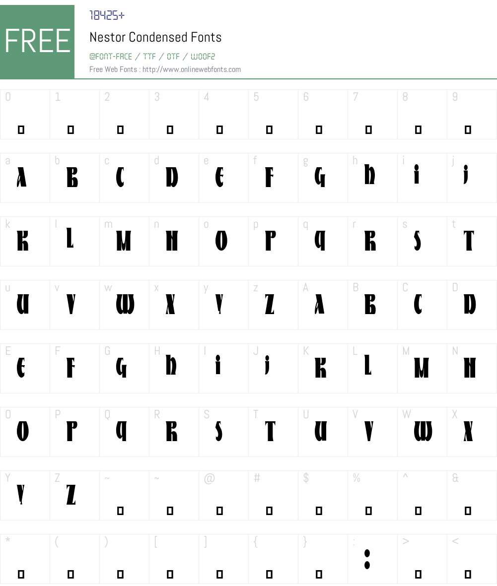 Nestor Condensed Font Screenshots