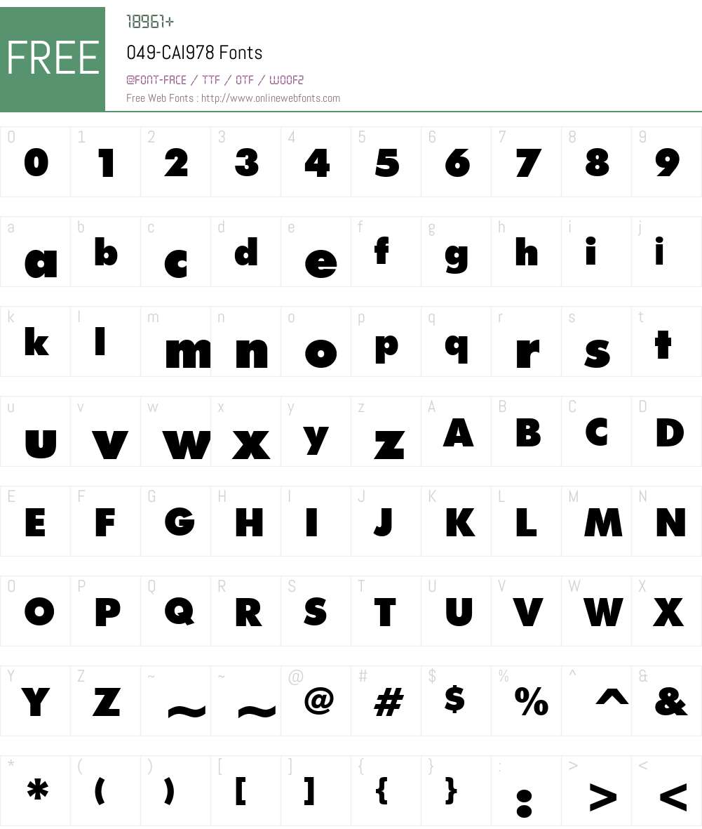 049-CAI978 Font Screenshots