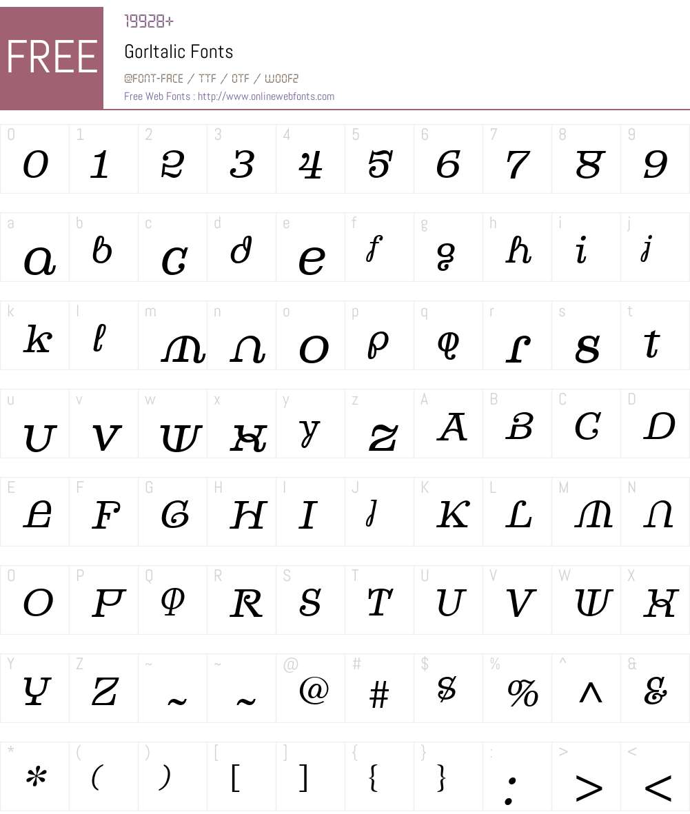 GorW00-It Font Screenshots
