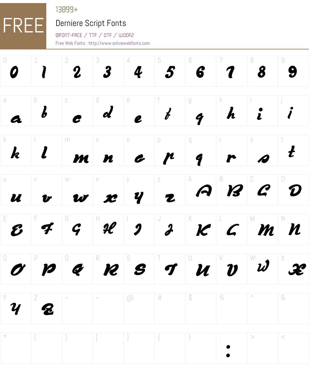 Derniere Script Font Screenshots