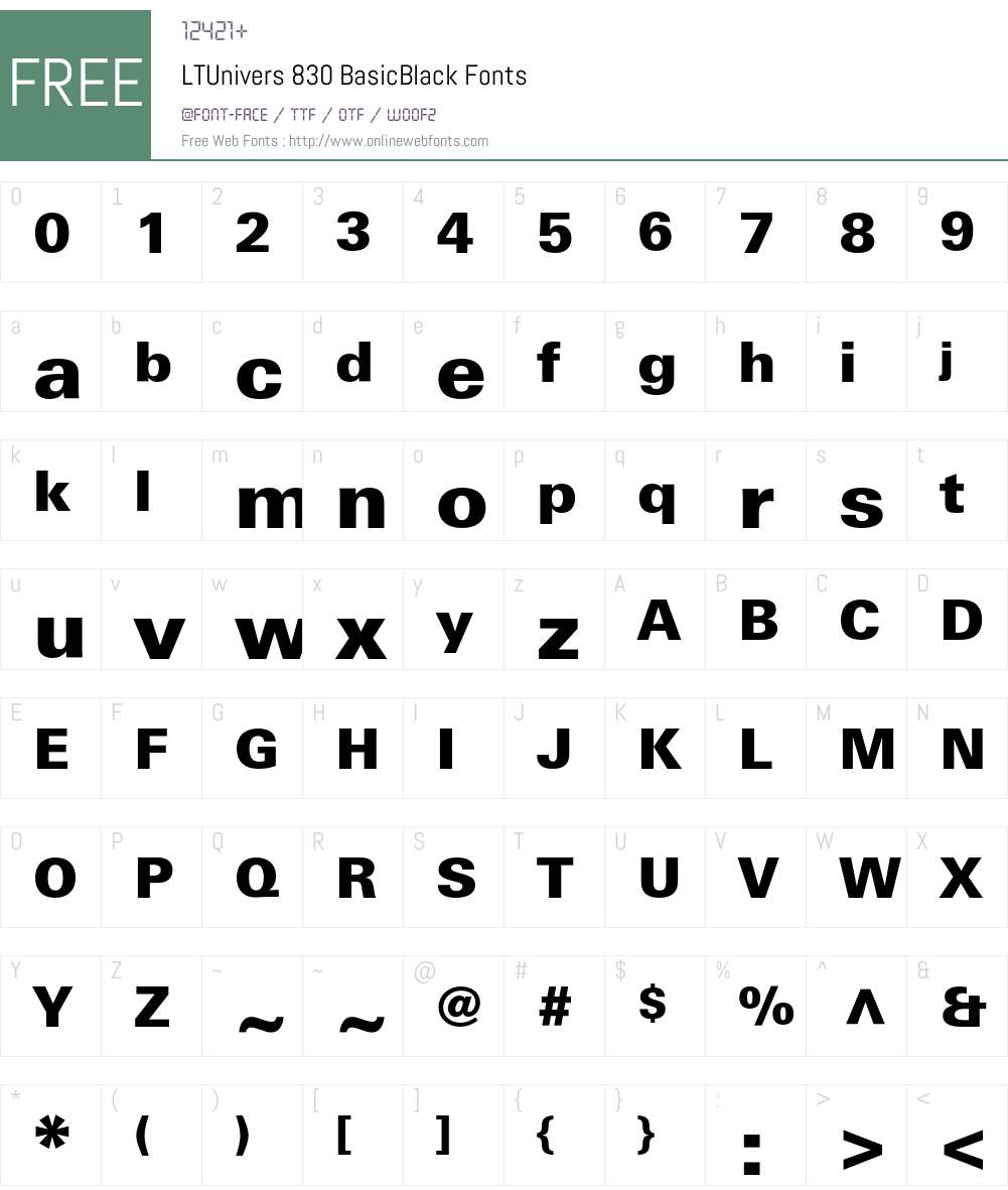 LTUnivers Font Screenshots