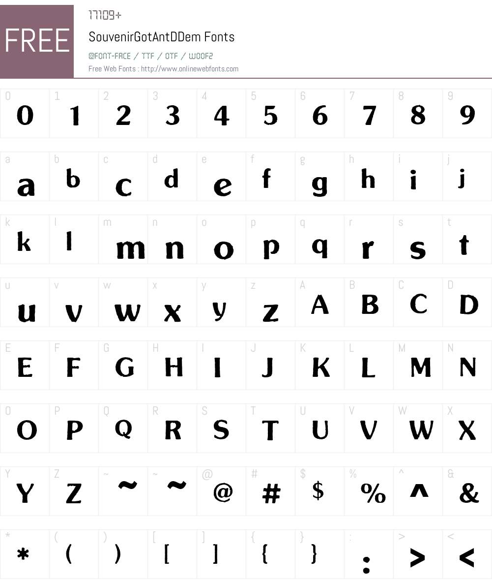 SouvenirGotAntDDem Font Screenshots