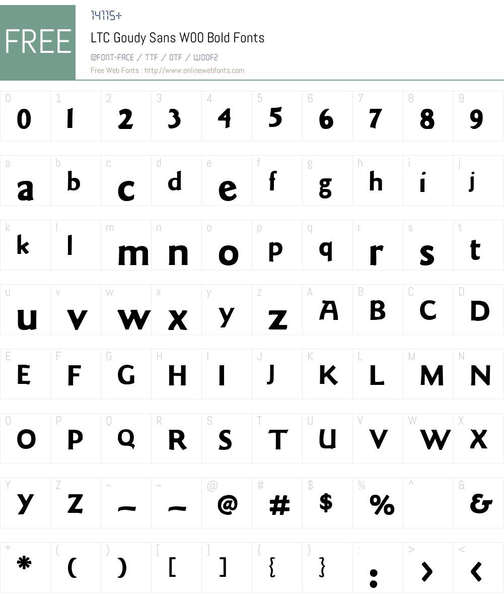 LTCGoudySansW00-Bold Font Screenshots
