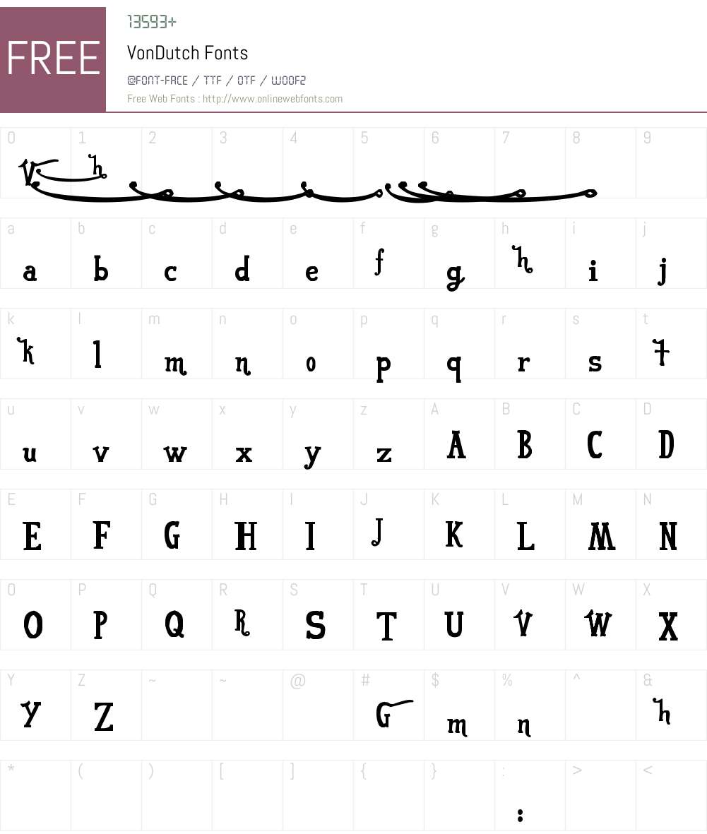 VonDutch Font Screenshots