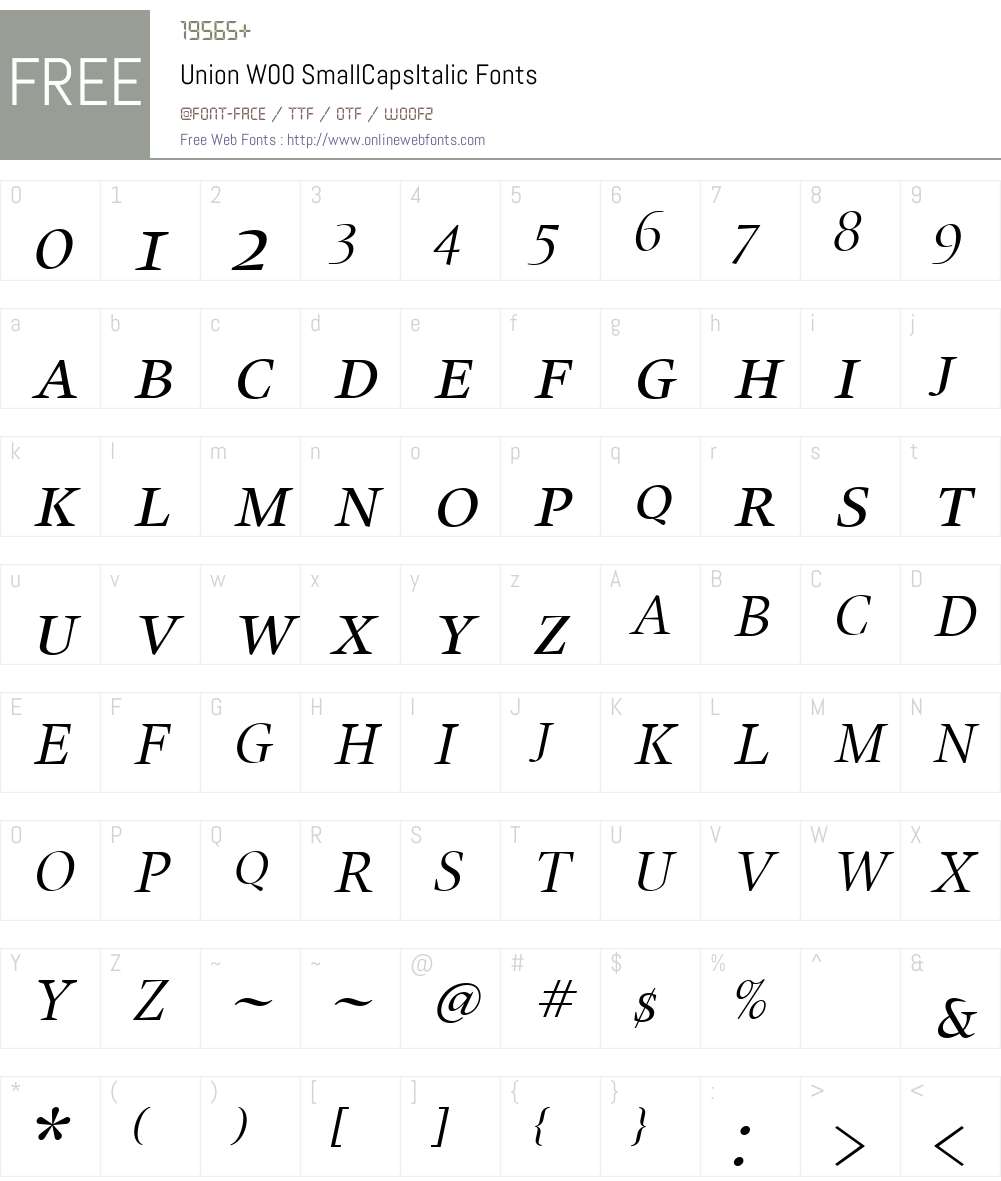 Union Font Screenshots