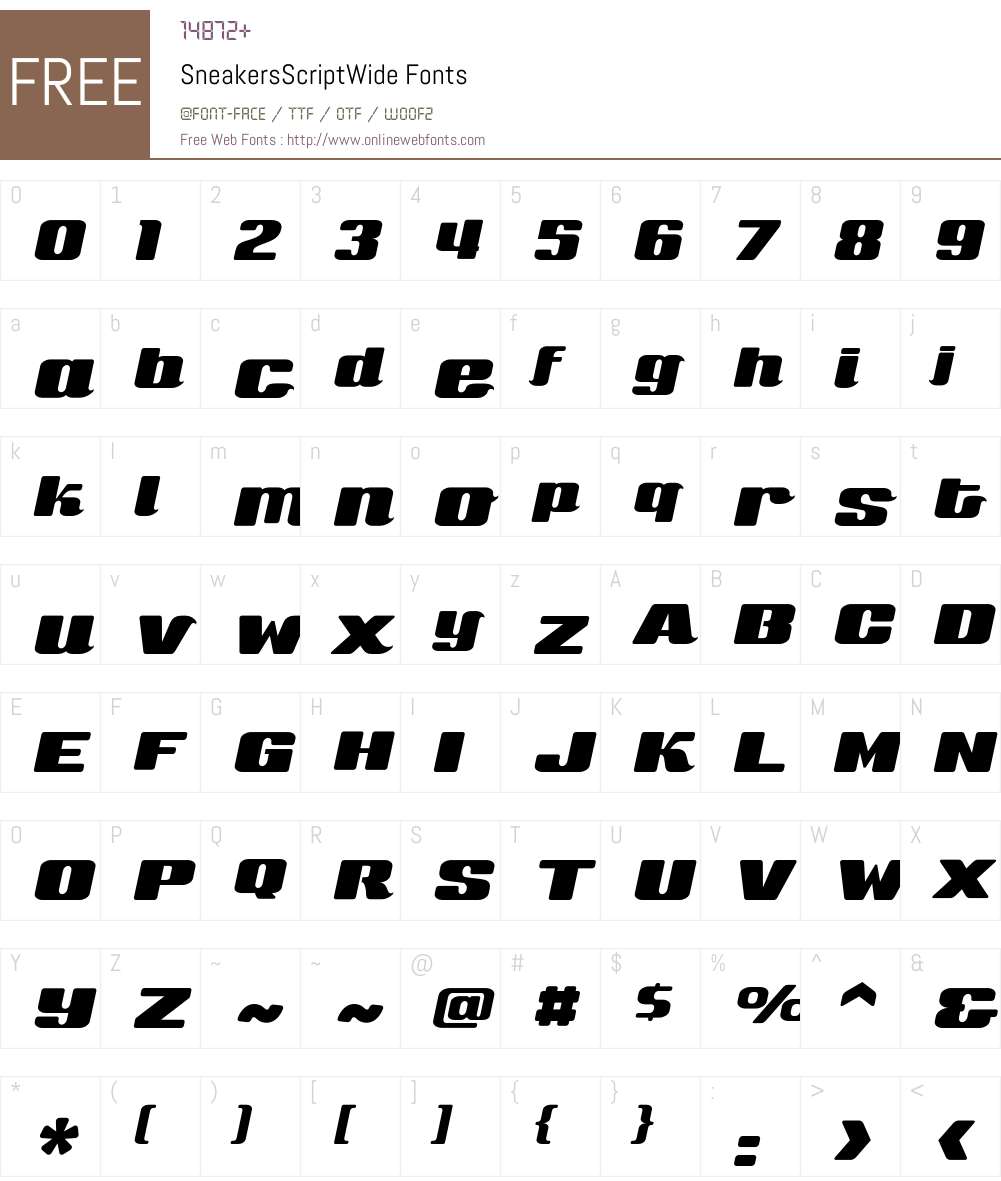 SneakersScriptWide Font Screenshots