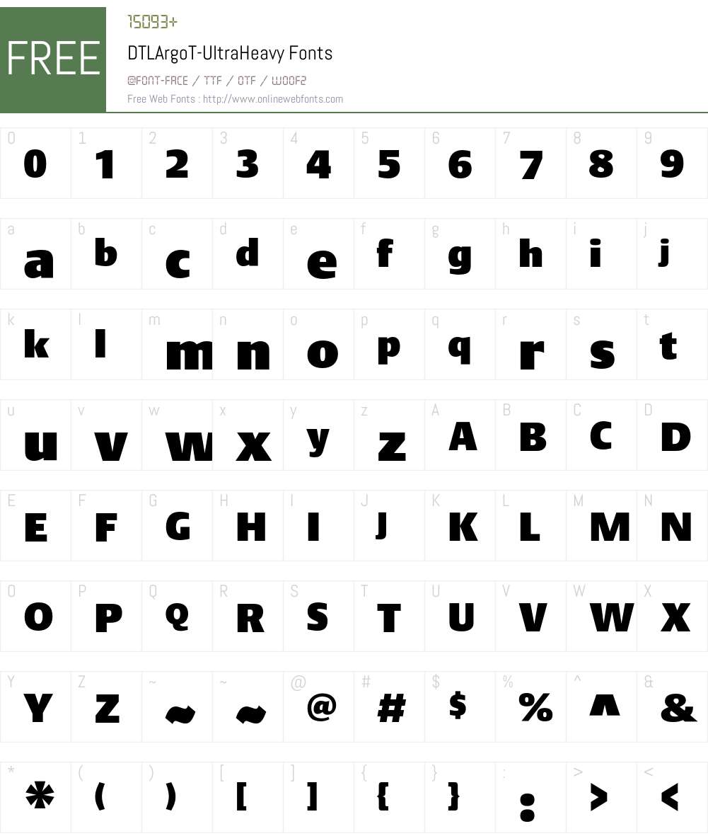 DTLArgoT Font Screenshots